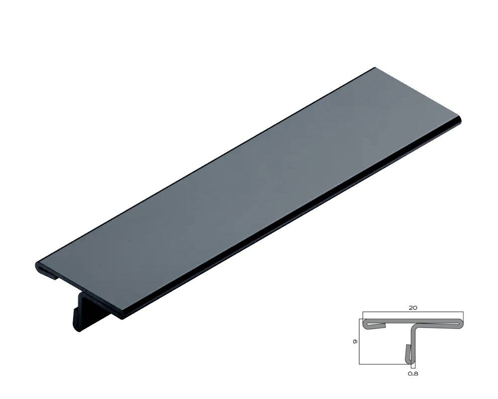 PVS91-21 Профиль Т-образный нержавеющая сталь Антрацит зеркальный 20мм х 2.7м