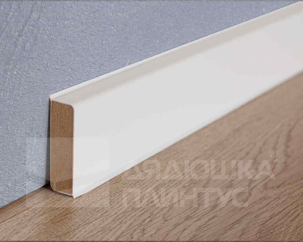 Плинтус ХДФ Dollken Cubu Flex Life 80мм х 2,5 м 1013 Белый