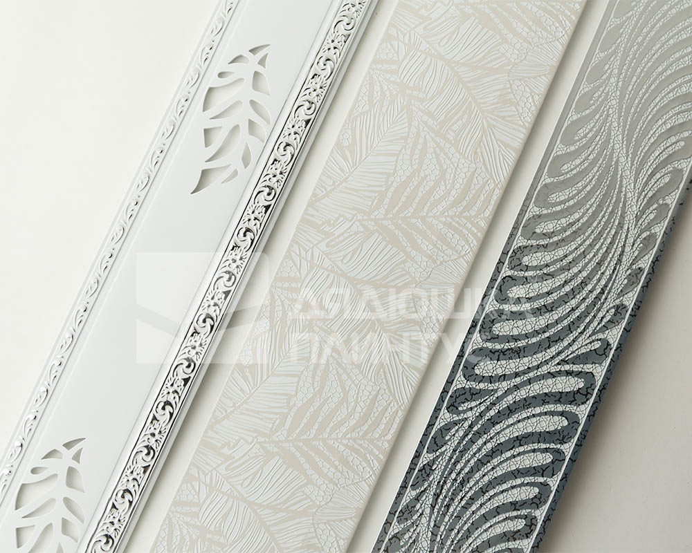 Планка ПВХ Кружево МАГЕЛЛАН 7см 25м Серебро/Шоколад. Цена за 1 метр