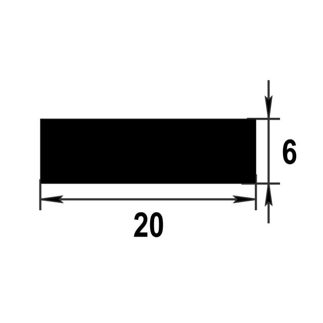Штанга плоская 20 мм ШПл 02.2000.500 Без окраса