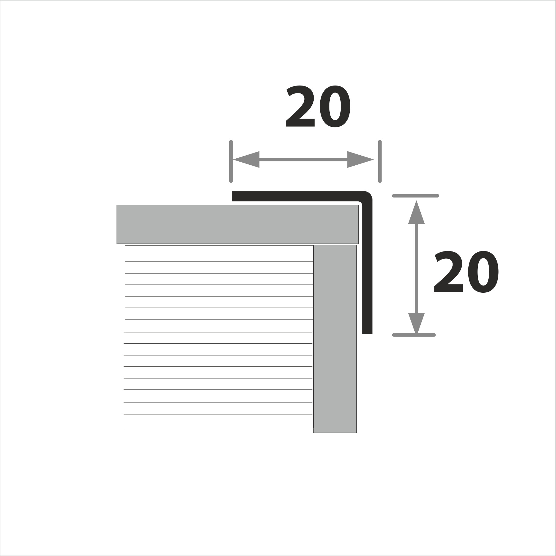 Профиль окантовочный ПУ 20НСК(304).2700.015 2,7 м Черный