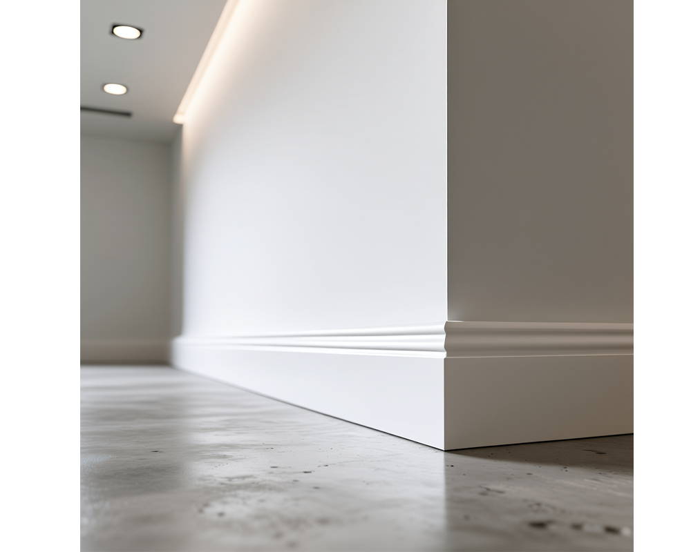 Плинтус СОЛИД 1 UHD 01/80 80*12*2000. Белый под покраску