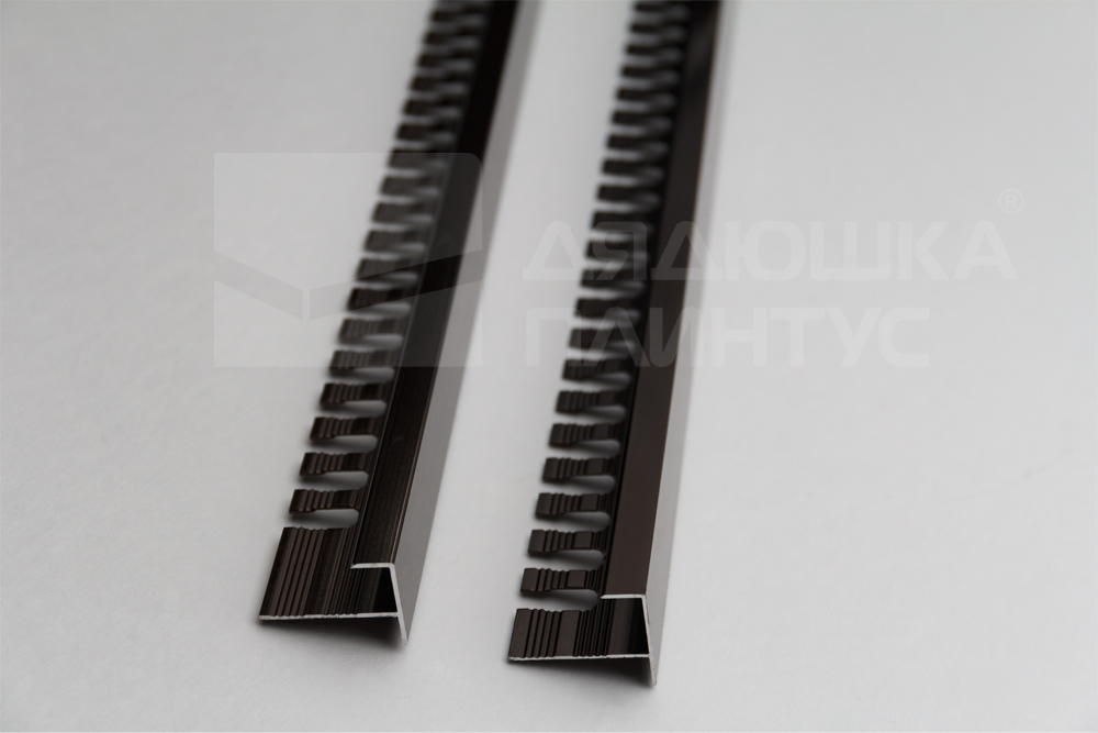 Алюминиевый F-образный профиль (гнущийся)  ПФ-10   серебро/глянец 2,7 м