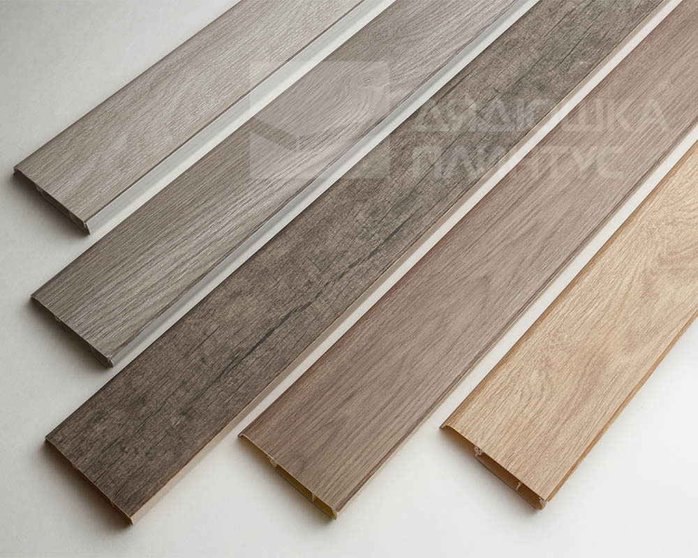 Плинтус ПВХ Salag Lima 72мм 2,5м. Серый гладстоун