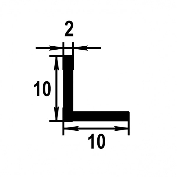 Уголок равнополочный 10х10 мм Уп 02.2000.502л Золото. Цена за 5 штук.