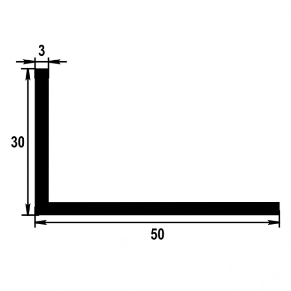 Уголок разнополочный 50*30 мм Уп 16.2000.504л Бронза. Цена за 5 штук.