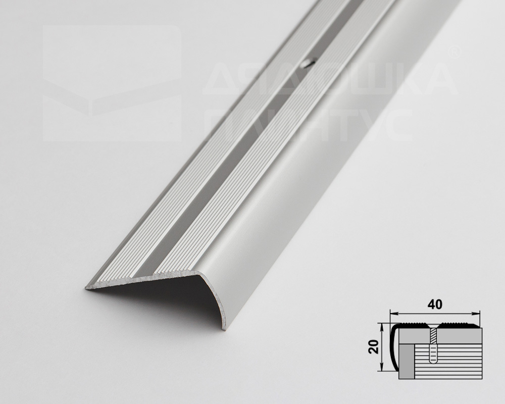 Порог угловой ПУ 06.1800.01л Серебро