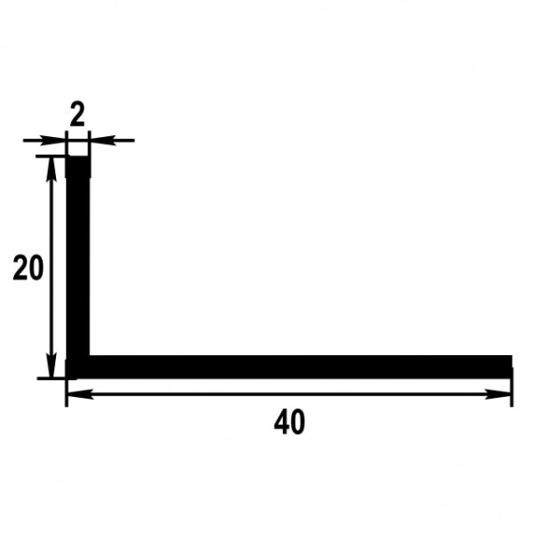 Уголок разнополочный 40*20 мм Уп 14.2000.504л Бронза. Цена за 5 штук.
