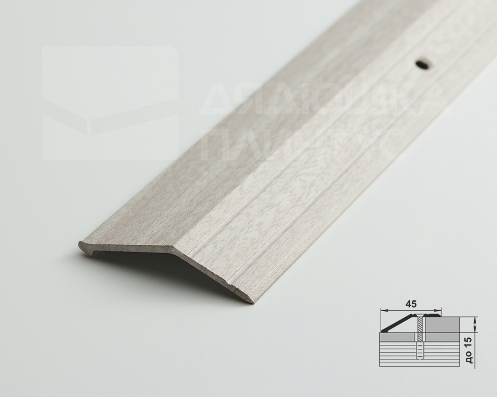 Порог разноуровневый ПР 04.1800.106 Ясень белый