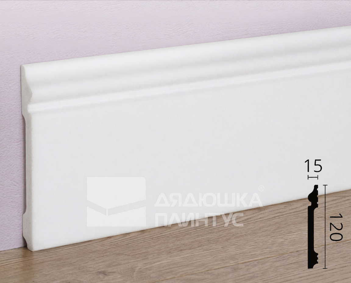 Плинтус из полистирола высокой плотности NMC Wallstyl FL2 Белый