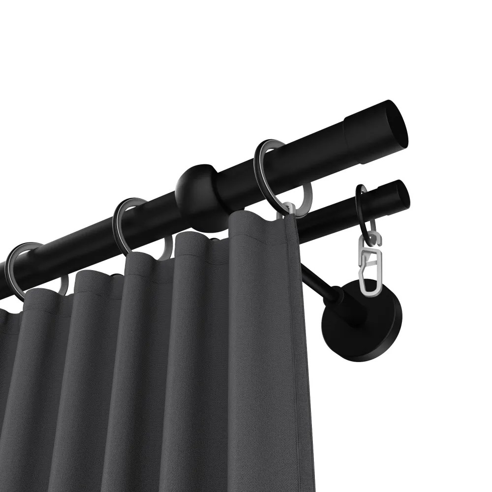 Карниз двухрядный кованый УЮТ D25мм 2,4м Черный