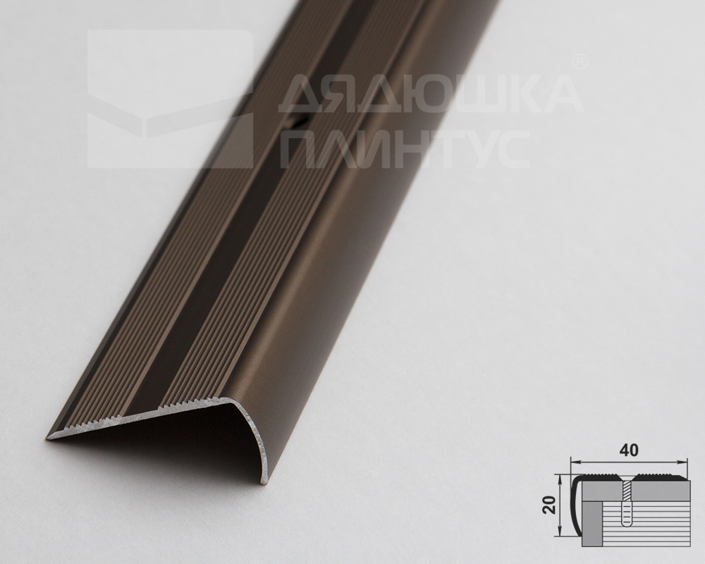 Порог угловой ПУ 06.1800.04л Бронза