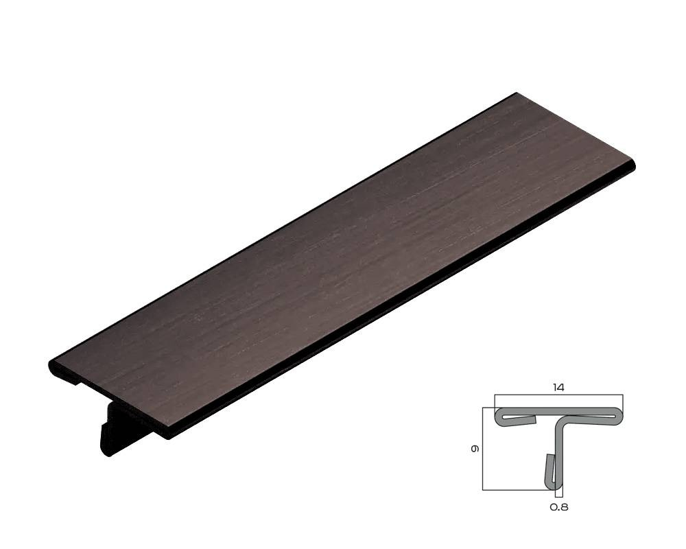 PVS90-07 Профиль Т-образный нержавеющая сталь Антик браш темный 14мм х 2.7м