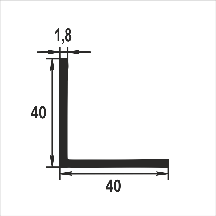 Уголок равнополочный 40*40 мм Уп 15.2000.504л Бронза. Цена за 5 штук.