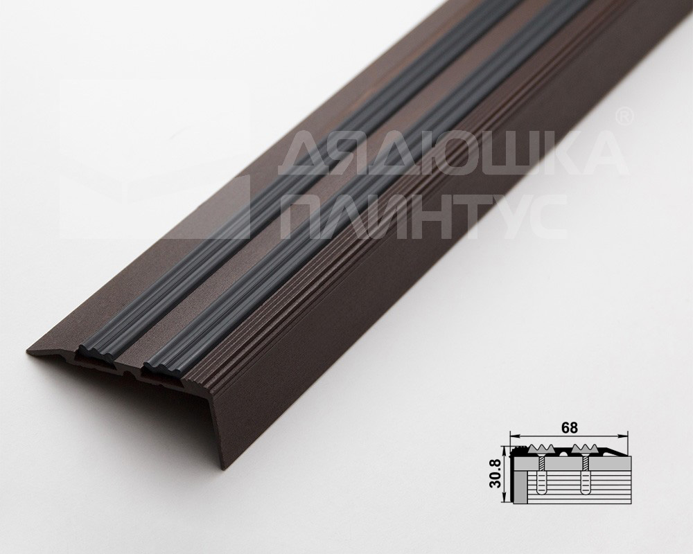 Порог угловой ПУ 07.900.03 Шоколад