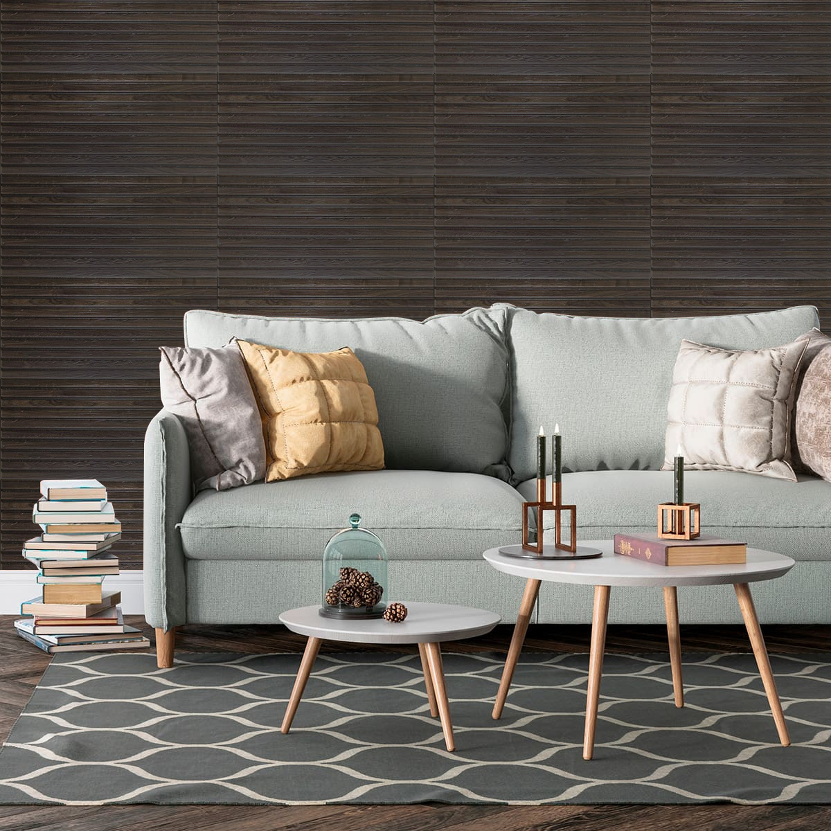 Панель самоклеящаяся 3D RAIL ПВХ 280*600мм 10шт/уп Планка палисандр. Цена указана за 1,68 м²