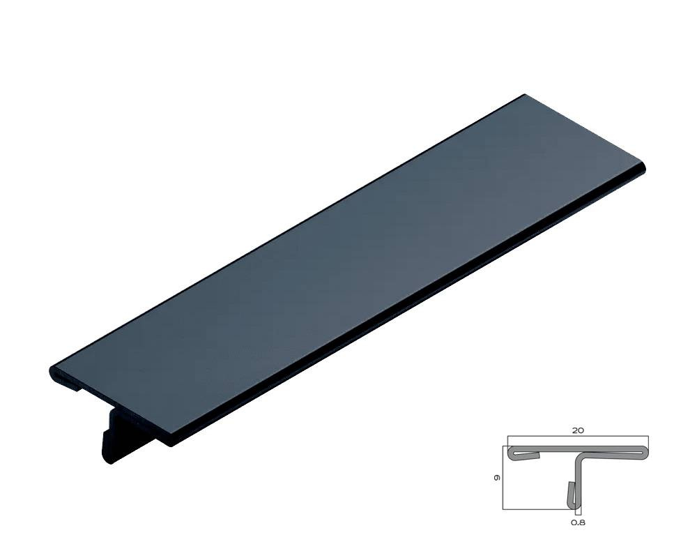 PVS91-19 Профиль Т-образный нержавеющая сталь Черный Зеркальный 20мм х 2.7м