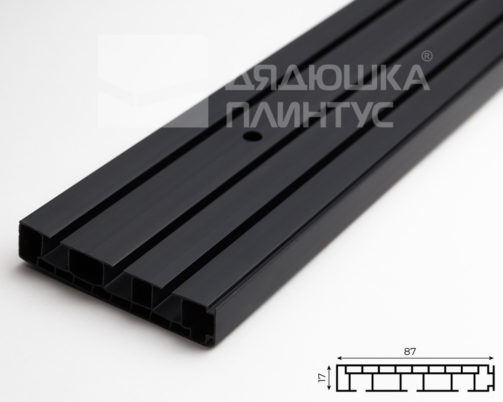 Карниз Шина черный комплект 3-х ряд ПВХ Волшебная палочка 3,6м