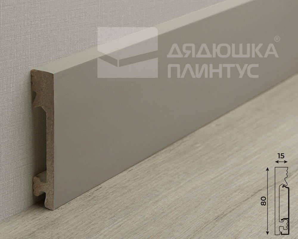 Плинтус из полистирола высокой плотности Волшебная Палочка. Окрашенная. 80мм 2м. RAL 7036