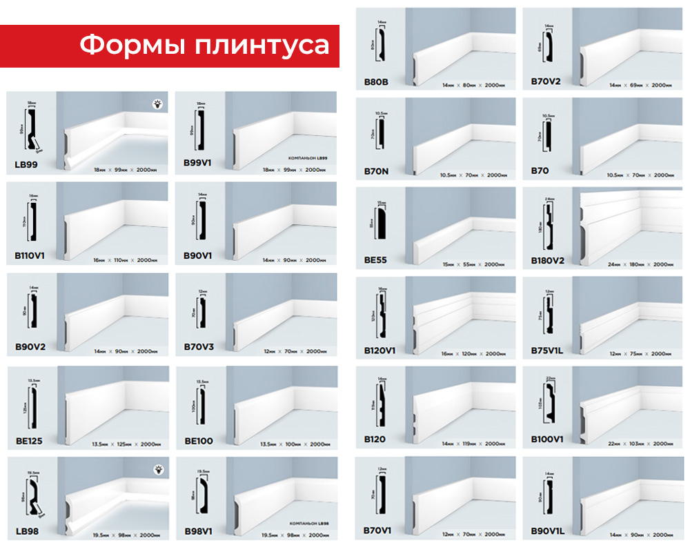 Плинтус из полистирола высокой плотности HI WOOD B150 149мм х 26мм х 2,0м.
