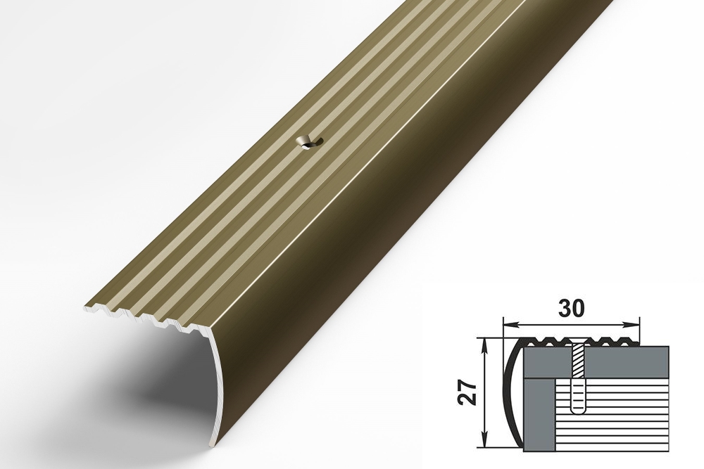 Порог угловой ПУ 04.900.04л Бронза