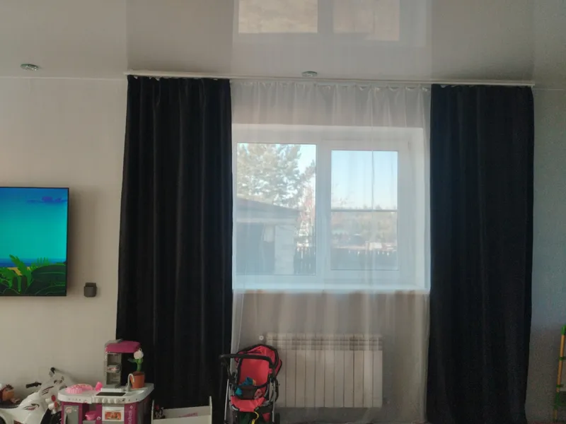 Карниз Шина черный комплект 3-х ряд ПВХ Волшебная палочка 3,6м