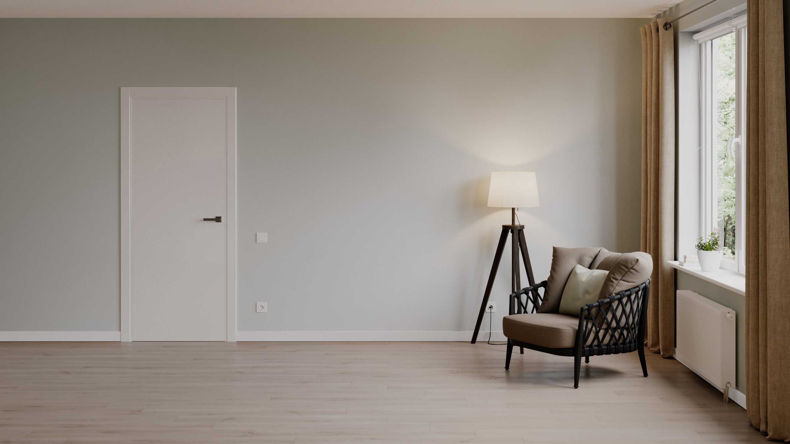 Плинтус МДФ Волшебная палочка 81402 81мм 2,4м.  Окрашенная. RAL 9003