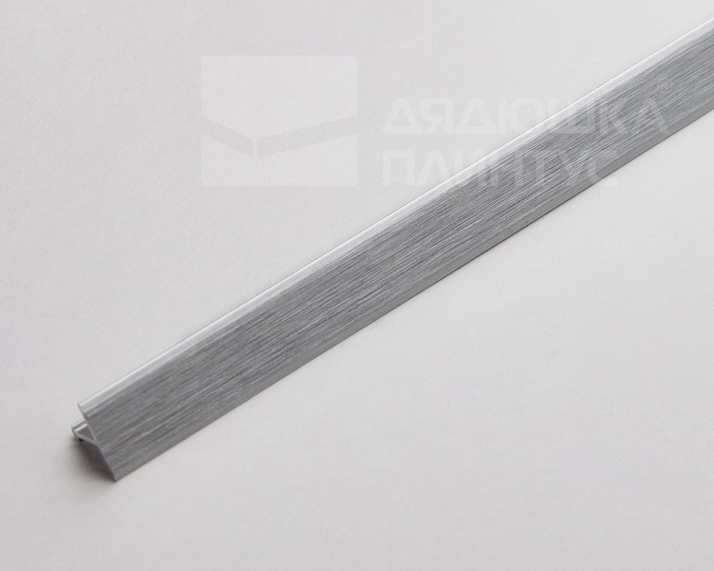 Алюминиевый  профиль ПТ-18 (браш) серебро/глянец 2,7 м