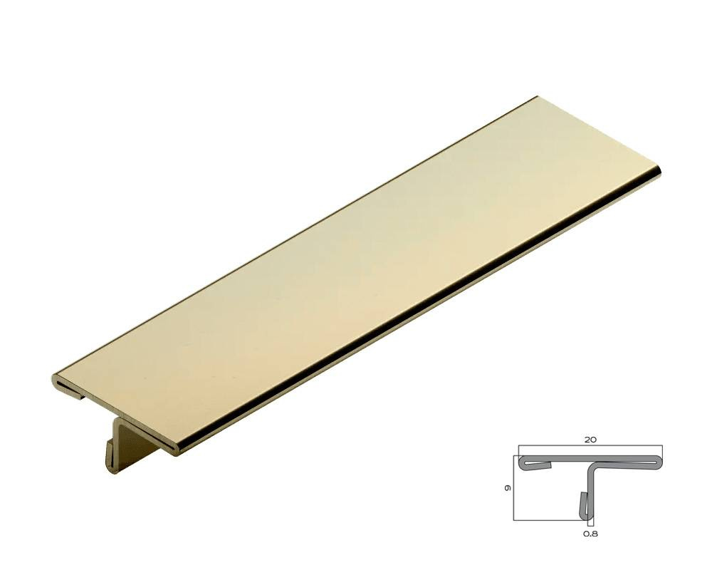 PVS91-05 Профиль Т-образный нержавеющая сталь Золото зеркальное  20мм х 2.7м