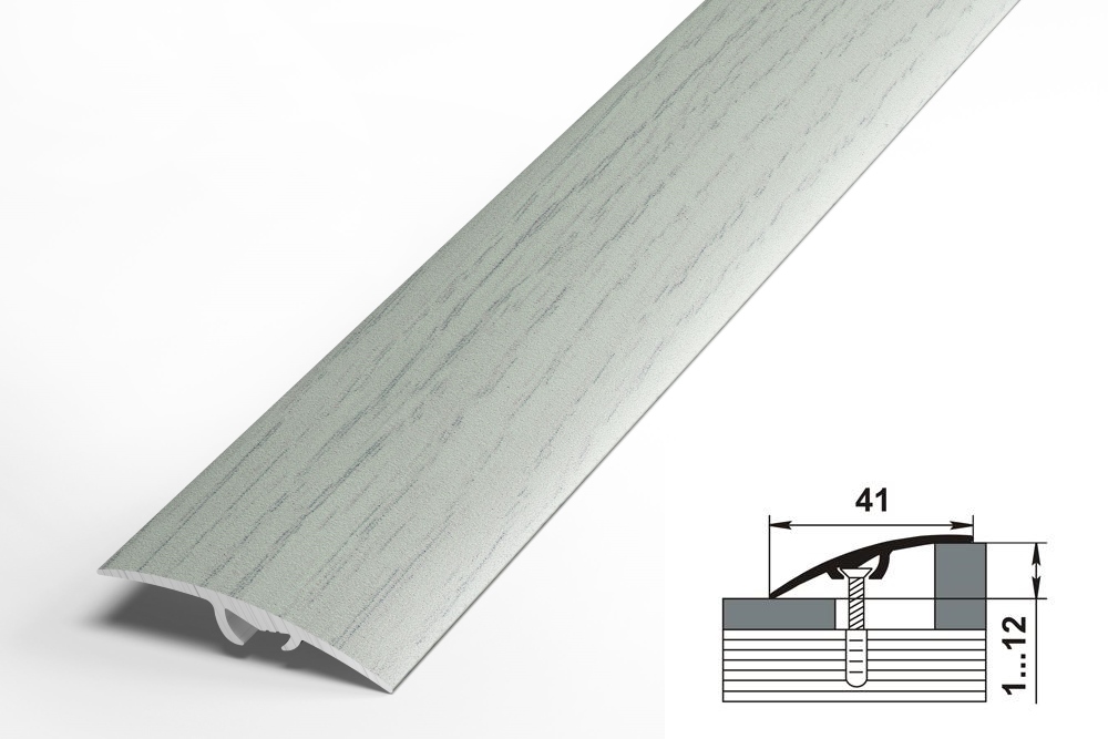 Порог разноуровневый ПР 06.900.R102 Ольха серая