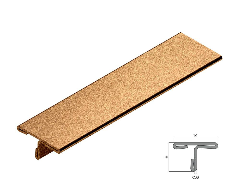 PVS90-16 Профиль Т-образный нержавеющая сталь Песок матовый 14мм х 2.7м