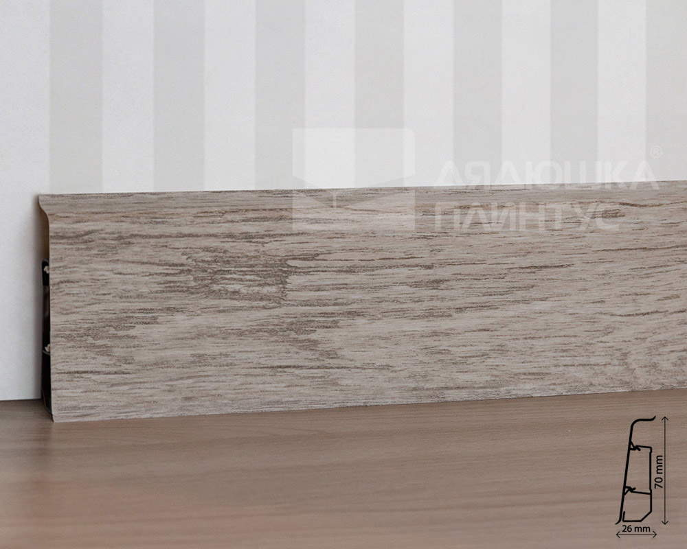 Плинтус ПВХ со съемной панелью Arbiton INDO 137 Дуб Сельма