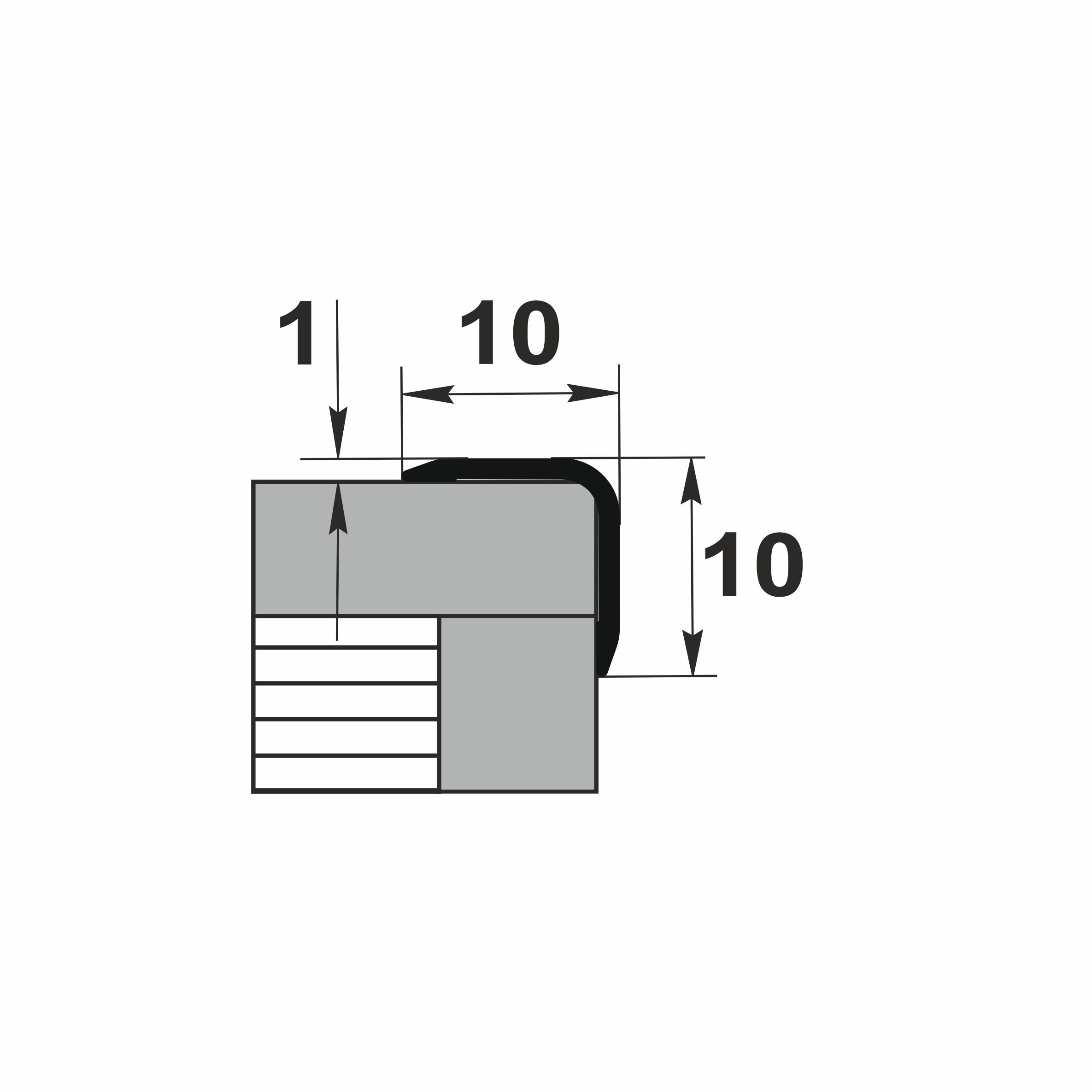 Угол наружный алюминиевый УО 01-27.2700.059