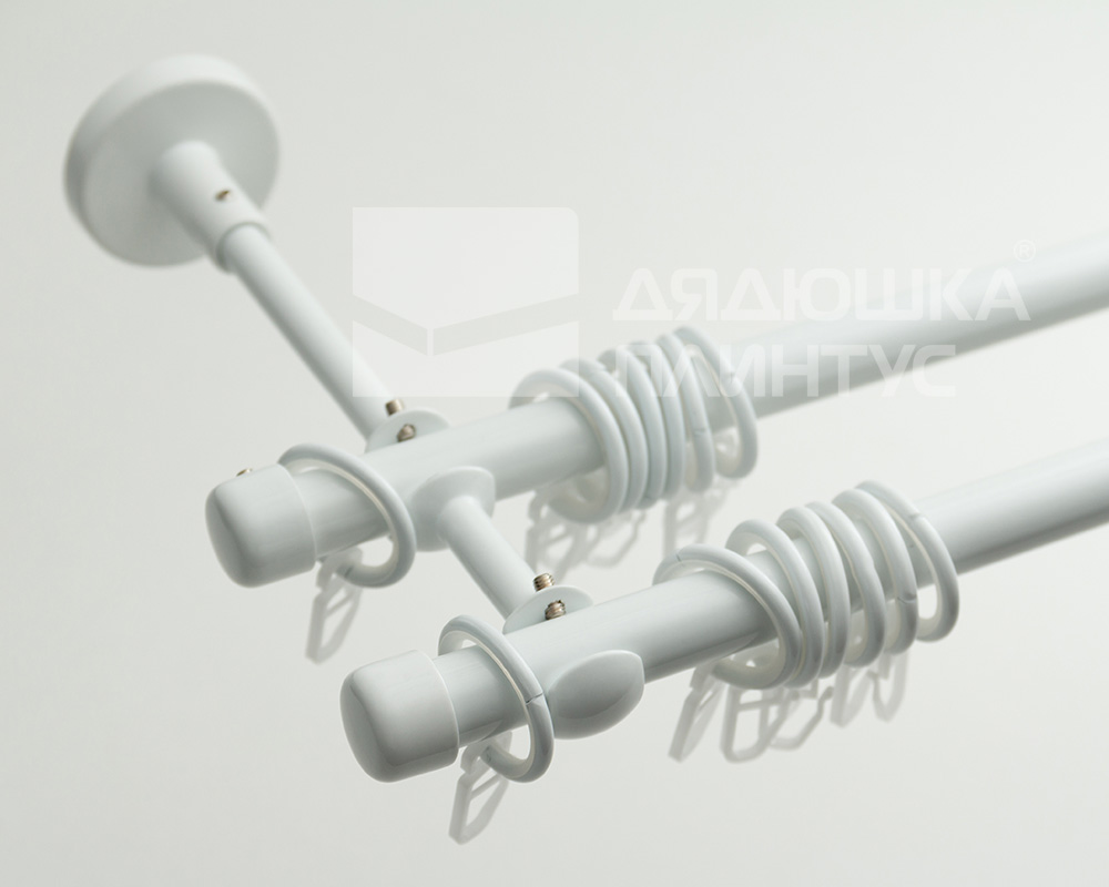 Карниз двухрядный кованый УЮТ d25мм 1,8м Белый