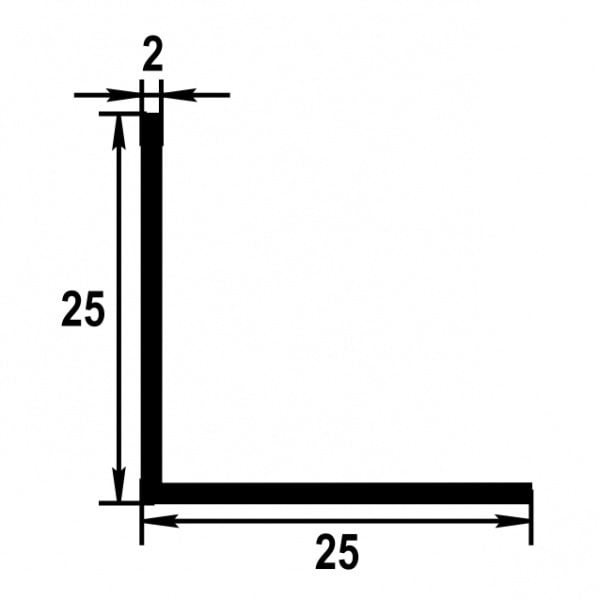 Уголок равнополочный 25х25 мм Уп 10.2000.504л Бронза. Цена за 5 штук.