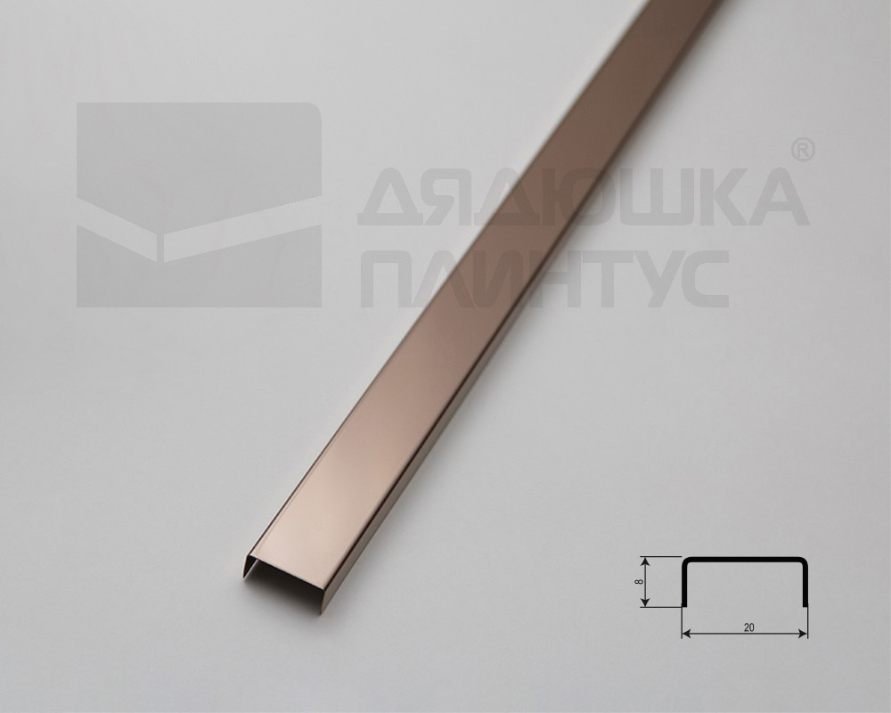 Профиль П-образный Magic Stick MSPP 04-8.2700 Розовое золото блестящее
