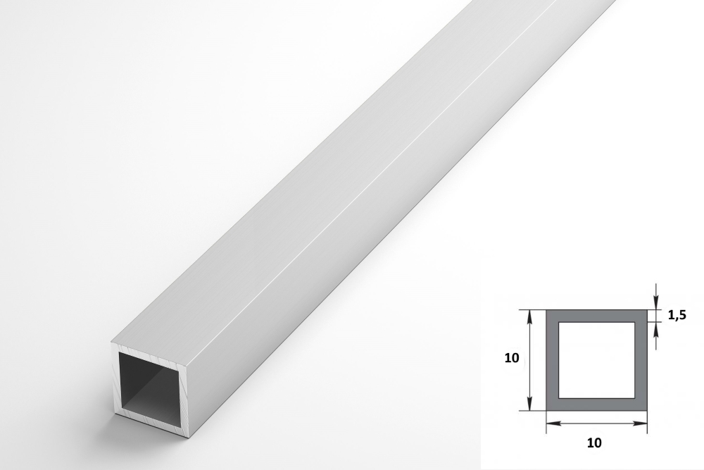 Труба квадратная 10х10 мм ТКв 01.2000.501л Серебро