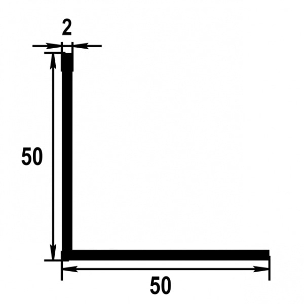 Уголок равнополочный 50*50 мм Уп 17.2000.502л Золото. Цена за 5 штук.