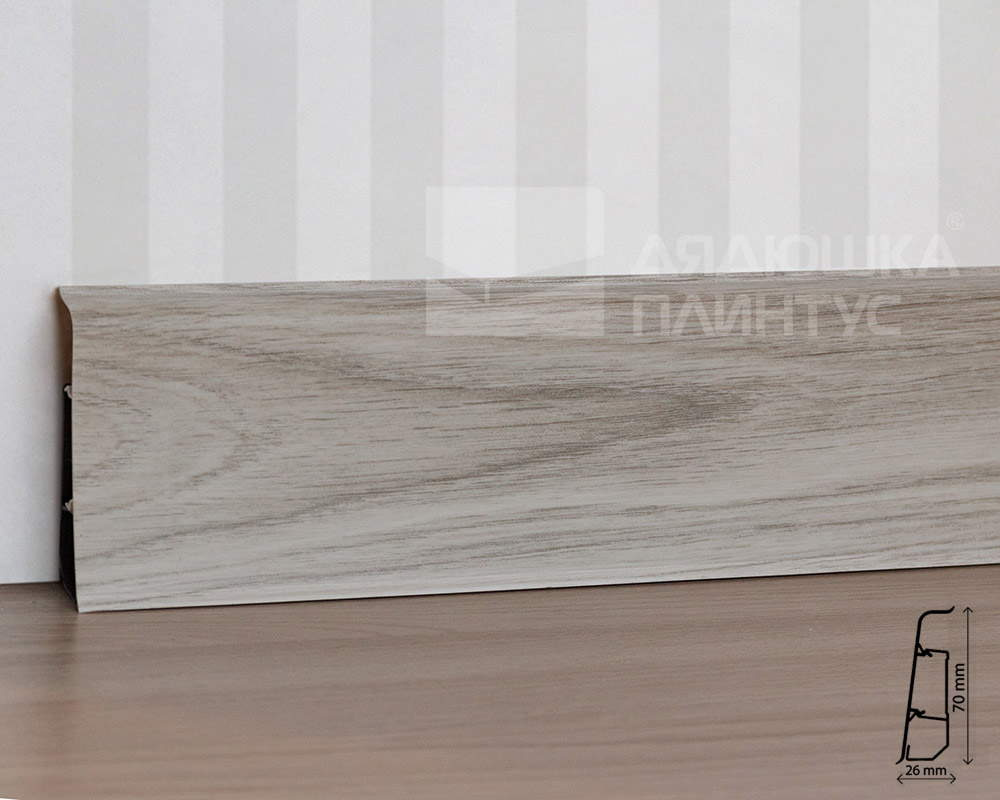 Плинтус ПВХ со съемной панелью Arbiton INDO 044 Дуб Болтон